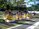 Published on 1/3/2005 Falun Dafa practitioners in Malaysia sit in meditation during group practice, 2005.