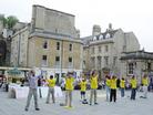 Published on 8/22/2003 UK: Telling People the Facts and Introducing the Fa in the City of Bath. On August 16, the sun shone brightly and the weather was fine. Practitioners from London, Birmingham, Oxford, Leicester, Nottingham, Cardiff, gathered in the King’s Parade in Bath to demonstrate the five sets of Falun Gong exercises, to display the information about Dafa, teach the Falun Gong exercises, collect signatures, and distribute various kinds of truth clarifying materials to passersby.


