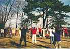 Published on 12/1/1995 Swedish practitioners practice at Beijing Ditian Park 