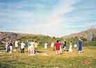 Published on 7/14/1999 Swedish practitioners practice at Beijing Ditian Park 