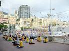Published on 12/5/2002 Introducing Falun Dafa in Monaco -- Series Report I. On December 2 --3, 2002, the BIE (Bureau International des Expositions) held a conference to choose a sponsor city for the 2010 World Expo from five candidate cities. China’s Shanghai is one of the five cities, and the head of the Chinese delegation, Li Lanqing, is the person in charge of "610 Office" and actively persecutes Dafa and Dafa practitioners. Upon learning the news, French Dafa practitioners regarded this as a good opportunity to let the Monaco government and people learn the beauty of Falun Dafa, and expose the Jiang regime’s brutal persecution of Falun Gong. 
