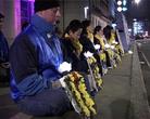 Published on 2/16/2004 United Kingdom Falun Gong Practitioners Hold Press Conference and Candlelight Vigil, Call for Bringing Jiang, Luo, Liu and Zhou to Justice on February 14, 2004.