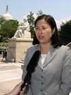 美国会圆桌听证香港遣返事件图为人权律师朱婉琪表示法轮功议题两岸三地对比明显2007-8-2