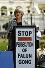 People from all walks of life join more than 1,000 practitioners in a rally in Washington D.C., calling for an end to the persecution of Falun Gong. Congresswoman Woolsey makes a speech [July 20, 2006]