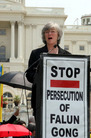 Congresswoman Lynn Woolsey speaking at the rally held on July 19, 2007 in front of the U.S. Capitol, Washington D.C.