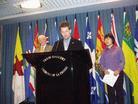 Published on 10/23/2003 Prior to Canadian Prime Minister Jean Chr¨¦tien’s visit to China, Falun Gong practitioners held press conference to call for the prime minister to help rescue Falun Gong practitioners’relatives detained in China for practicing Falun Gong. Practitioner Ms. Zhang Li called for rescue of her husband He Lizhi who was sentenced to three and a half years in prison for emailing Falun Gong materials to friends.