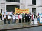 Published on 1/3/2004 UK: Falun Dafa Association holds press conference to mourn the death of Liu Chengjun, a Falun Gong practitioner from the Chinese city of Changchun. Liu was tortured to death recently after being arrested and imprisoned for 22 months because he tapped into TV broadcasts to transmit a video exposing the brutal persecution of Falun Gong practitioners in China. UK practitioners appealed for an immediate investigation into Liu&rsquo;s death, so that the murderers can be punished and the persecution can be brought to an end.