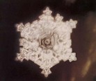 Published on 11/1/2004 Photo of water crystal after playing Bethoveen Fifth Sympnony for It. 