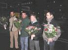 Published on 11/23/2001 Four Swiss Falun Gong practitioners returned from peaceful appeal in Tiananmen square Beijing, 2001.