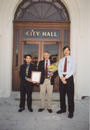 Published on 5/22/2002 Wilmington, North Carolina Proclaims Truth-Compassion-Tolerance Week, Mayor presents award recognizing local practitioners’ active involvement in community service, May 15, 2002.
