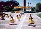 Published on 5/17/2001 Practitioners hold group practice in front of State Capitol to celebrate World Falun Dafa Day.