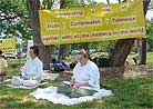 Published on 5/13/2001 Practitioners spread Dafa on 2nd World Falun Dafa Day.